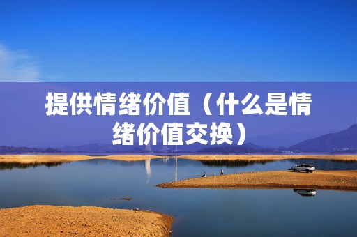 提供情绪价值（什么是情绪价值交换）