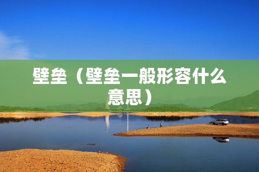壁垒（壁垒一般形容什么意思）