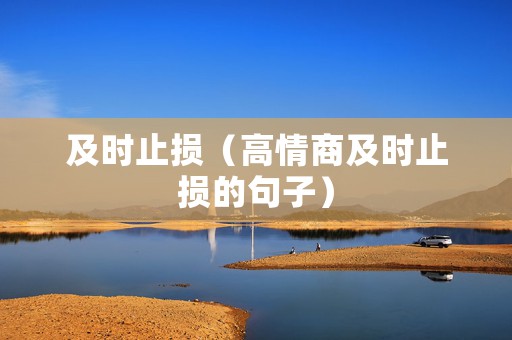 及时止损（高情商及时止损的句子）