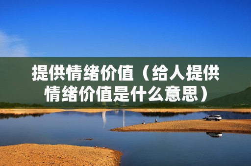 提供情绪价值（给人提供情绪价值是什么意思）