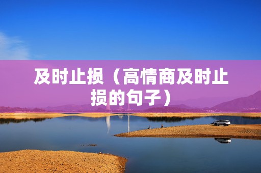及时止损（高情商及时止损的句子）