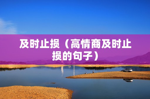 及时止损（高情商及时止损的句子）