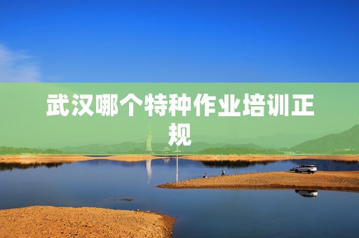 武汉哪个特种作业培训正规