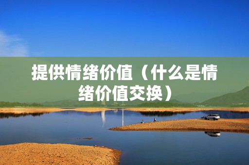 提供情绪价值（什么是情绪价值交换）